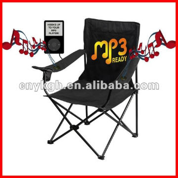 Cadeira de acampamento MP3 com suporte de copo